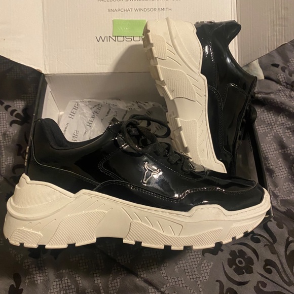 Womens Windsor Smith carte black patent - Picture 5 of 9